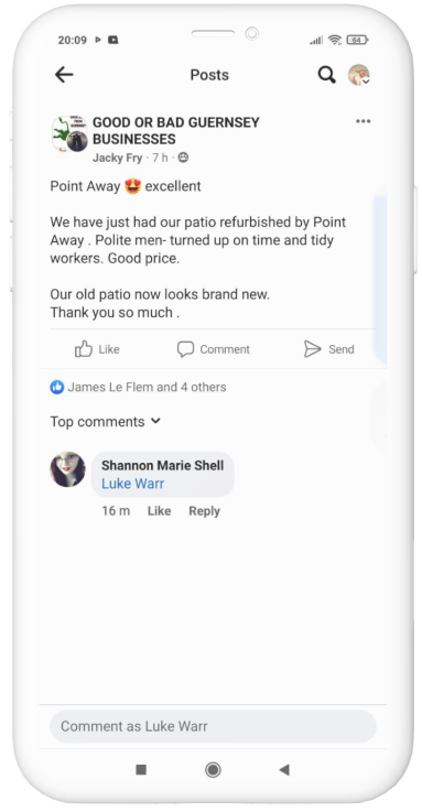 Facebook Review Of Point Away